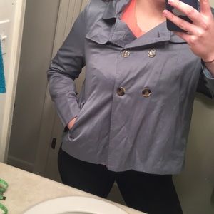 Hooded peacoat style jacket with pockets